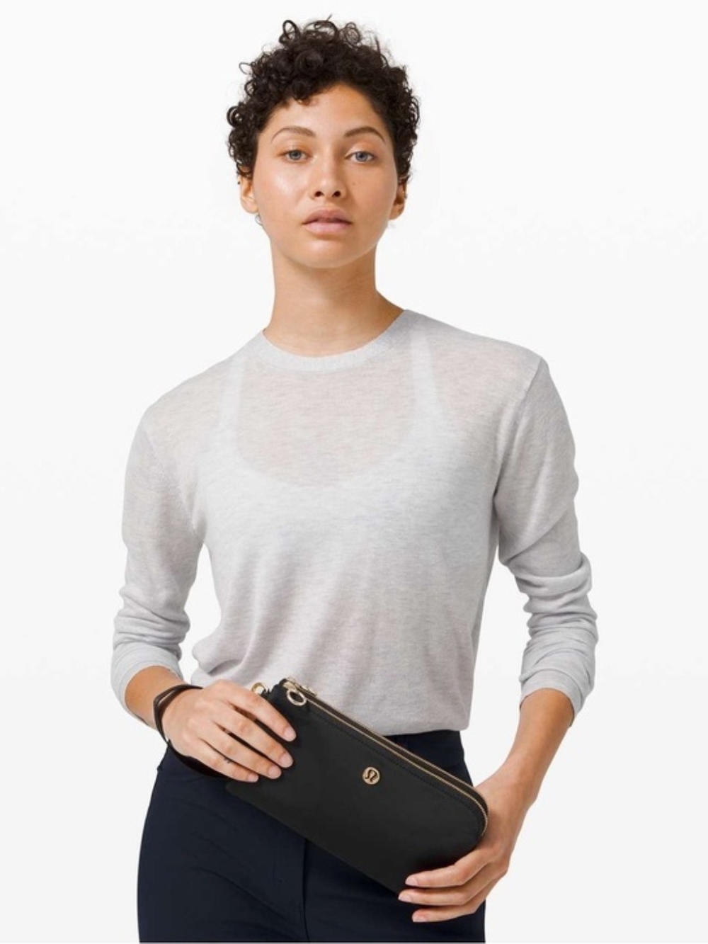 lululemon athletica Black Now And Always Wristlet with Gold Accents - Picture 2 of 6